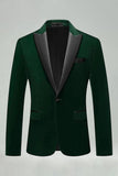 Black Velvet Peaked Lapel Formal Blazer