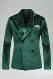 Notched Lapel Velvet Dark Green 2 Pieces Men's Prom Suits