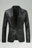 Sparkly Golden Shawl Lapel Single Buckle Men's Prom Blazer