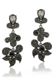 Sparkly Golden Flower Shaped Rhinestones Prom Drop Earrings