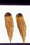 Sparkly Golden Prom Drop Earrings with Fringes
