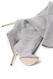 Sparkly Silver Rhinestones Stilettos Over The Knee Prom Boots