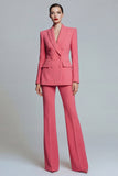 2 Piece Slim Fit Coral Peak Lapel Double Breasted Prom Suits