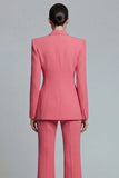 2 Piece Slim Fit Coral Peak Lapel Double Breasted Prom Suits