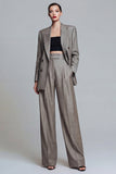 Grey Peak Lapel 2 Piece Women's Work Suits