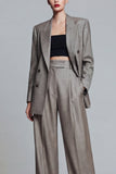 Grey Peak Lapel 2 Piece Women's Work Suits