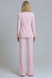 Pink 2 Piece Peak Lapel Double Breasted Slim Fit Prom Suits