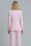 Pink 2 Piece Peak Lapel Double Breasted Slim Fit Prom Suits