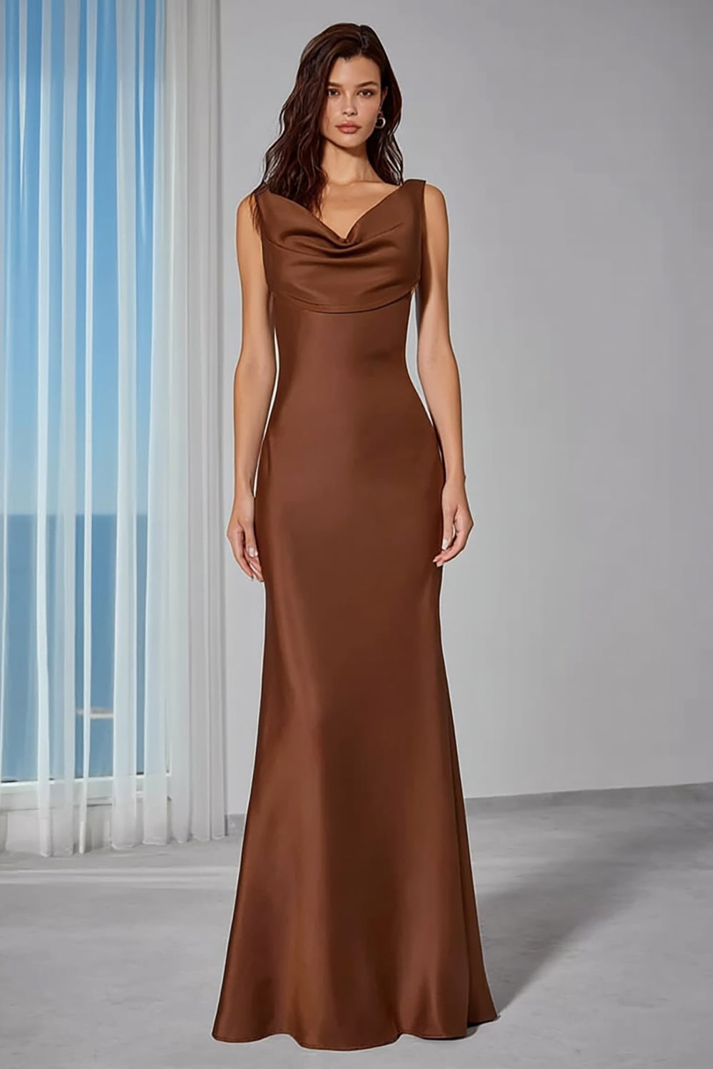 cowl neck bridesmaid dress uk Florence Cowl Neck Jersey Maxi Bridesmaid Dress main image 1