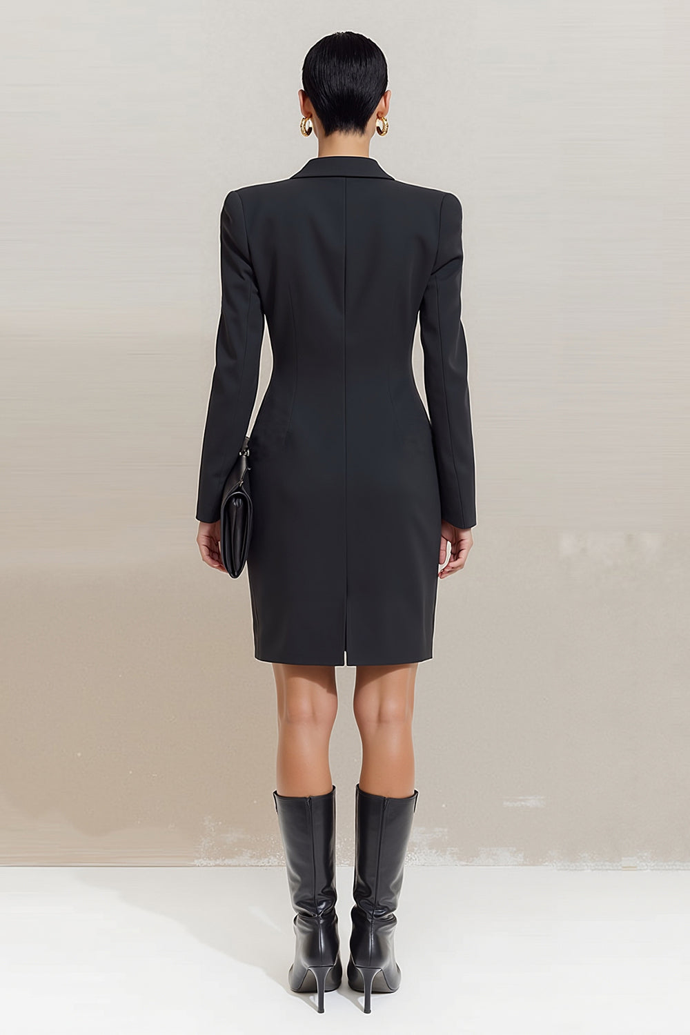 ZAPAKA Women Black Bodycon Mini Work Dress Peak Lapel Double Breasted Business Dress ZAPAKA UK ZAPAKA Women Black Bodycon Mini Work Dress Peak Lapel Double Breasted Business Dress ZAPAKA UK