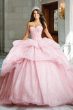 Sparkly Strapless Corset Ruffled Quinceanera Dress