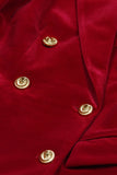 Dark Red 2-Piece Double Breasted Velvet Peak Lapel Women Suits