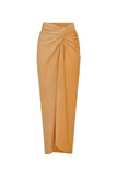 Golden 2 Piece Halter 3D Flower Swimsuit with Beach Dress