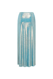 Metallic Blue V-Neck 2 Piece Beaded Swimsuit with Beach Dress