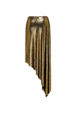 Metallic Golden 2 Piece V-Neck 3D Flowers Swimsuit with Beach Dress