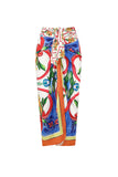 Vintage Orange Blue Print 2 Piece Swimwear with Cover Up