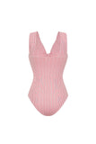 Red Striped Bowknot 2 Piece Swimwear Set with Beach Dress