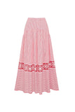 Red Striped Bowknot 2 Piece Swimwear Set with Beach Dress