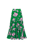 Dark Green 2 Piece Printed Floral V Neck Swimsuit with Cover Up