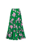 Dark Green 2 Piece Printed Floral V Neck Swimsuit with Cover Up