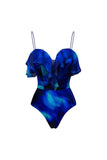 Royal Blue 2 Piece Spaghetti Straps Swimsuit with Cover Up