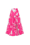 Fuchsia 2 Piece Print V-Neck Swimsuit with Cover Up