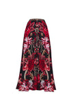 2 Piece Spaghetti Straps Black Red Floral Swimsuit with Cover Up