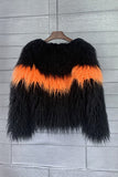 Shearling Faux Fur Coat Orange Thickened Women Coat