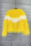 Shearling Faux Fur Coat Orange Thickened Women Coat