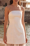 Ivory Sheath Sweetheart Long Bridal Shower Dress with Lace