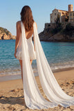 Satin Spaghetti Straps Sheath Mini Graduation Dress with Ruffles