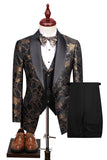 Champagne Shawl Lapel One Button Floral Men's Suits