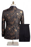 Champagne Shawl Lapel One Button Floral Men's Suits