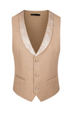 Champagne Shawl Lapel One Button Floral Men's Suits