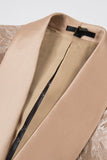 Champagne Shawl Lapel One Button Floral Men's Suits