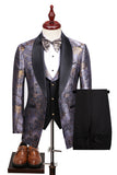 Champagne Shawl Lapel One Button Floral Men's Suits