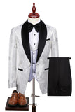 Champagne Shawl Lapel One Button Floral Men's Suits