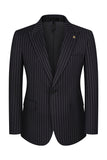 3 Piece Blue Peak Lapel One Button Men's Prom Suits