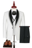 Blue 3 Piece Shawl Lapel One Button Men's Business Suits