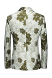 Yellow Floral 2-Piece One Button Notched Lapel Men's Prom Suits