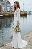Ivory Mermaid Lace Long Elegant Wedding Dress