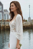 Ivory Mermaid Lace Long Elegant Wedding Dress