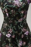 Black A-Line Boat Neck Long Mother Of the Bride Dress with Sequins