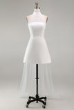 White Halter A-Line Mini Graduation Dress