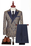 Black Double Breasted Peaked Lapel 3-Piece Men's Suits