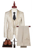 Black Shawl Lapel One Button 3-Piece Men's Suits