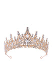 Silver White Crystal Prom Queen Pageant Crown Tiara with Rhinestones