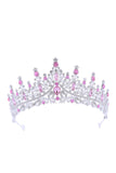 Silver White Crystal Prom Queen Pageant Crown Tiara with Rhinestones