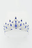 Silver White Crystal Prom Queen Pageant Crown Tiara with Rhinestones