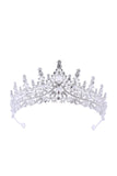 Silver White Crystal Prom Queen Pageant Crown Tiara with Rhinestones